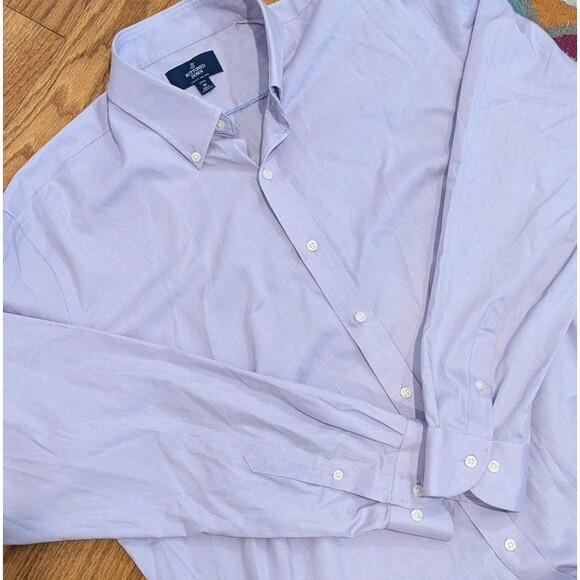 Buttoned Down Men's Size 17.5/38 Purple Non Iron 100% Supima Cotton Button Shirt - Picture 1 of 7